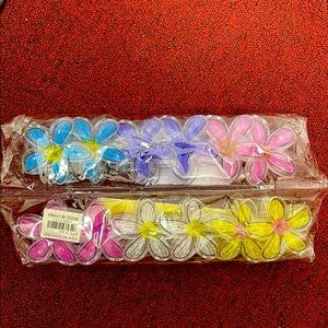 Colorful Flower Hair Clips Set